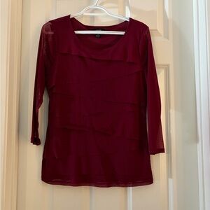Alfani Deep Red Layered Blouse